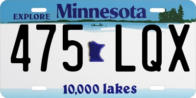 MN license plate 475LQX