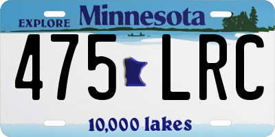 MN license plate 475LRC