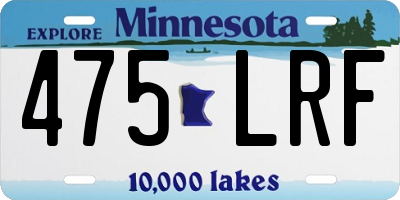 MN license plate 475LRF