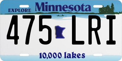 MN license plate 475LRI
