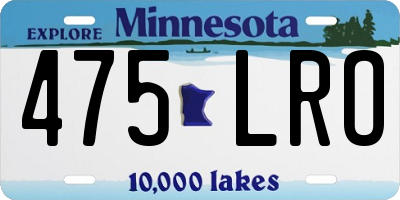 MN license plate 475LRO