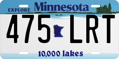 MN license plate 475LRT