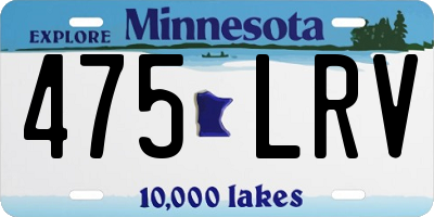 MN license plate 475LRV