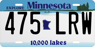 MN license plate 475LRW