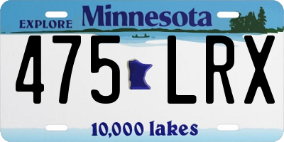 MN license plate 475LRX