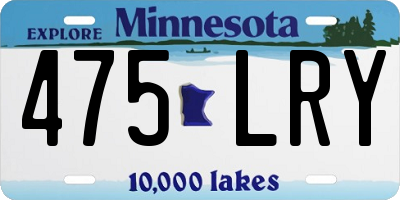 MN license plate 475LRY