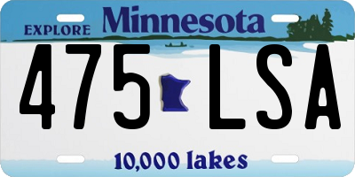 MN license plate 475LSA