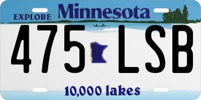 MN license plate 475LSB