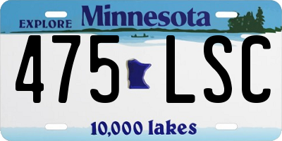 MN license plate 475LSC