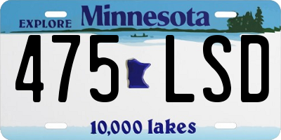 MN license plate 475LSD