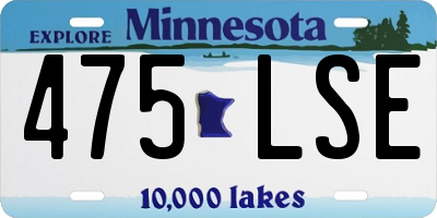MN license plate 475LSE