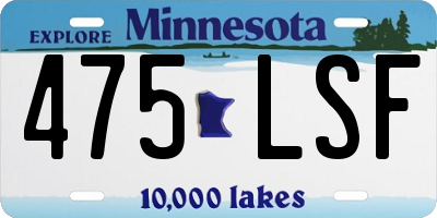 MN license plate 475LSF