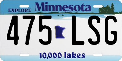 MN license plate 475LSG