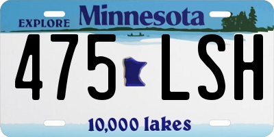 MN license plate 475LSH