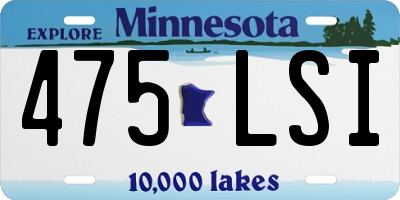 MN license plate 475LSI