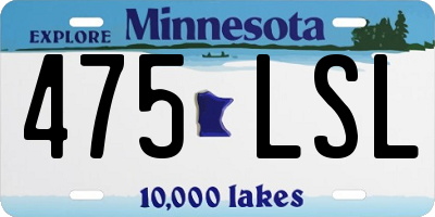 MN license plate 475LSL