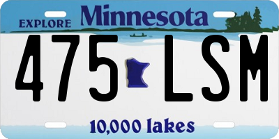 MN license plate 475LSM