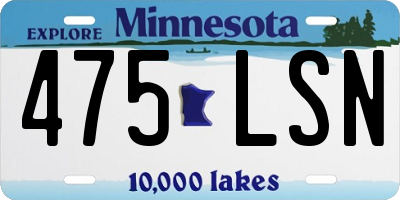MN license plate 475LSN