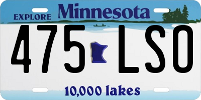 MN license plate 475LSO