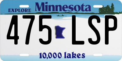 MN license plate 475LSP