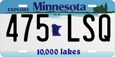 MN license plate 475LSQ