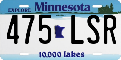 MN license plate 475LSR