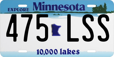 MN license plate 475LSS