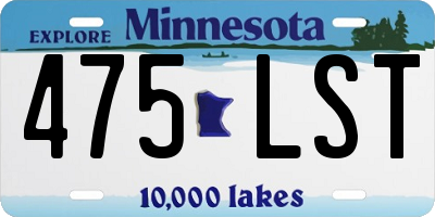 MN license plate 475LST