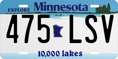 MN license plate 475LSV