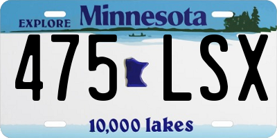 MN license plate 475LSX