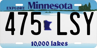 MN license plate 475LSY