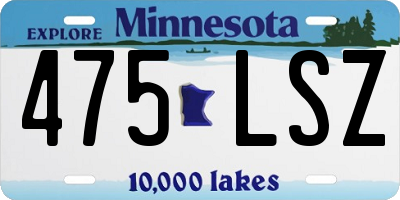 MN license plate 475LSZ