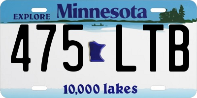 MN license plate 475LTB