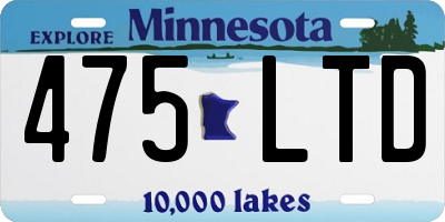MN license plate 475LTD