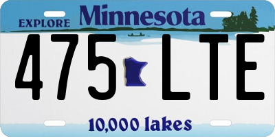 MN license plate 475LTE