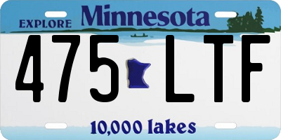 MN license plate 475LTF