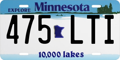 MN license plate 475LTI