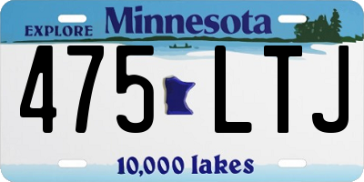 MN license plate 475LTJ