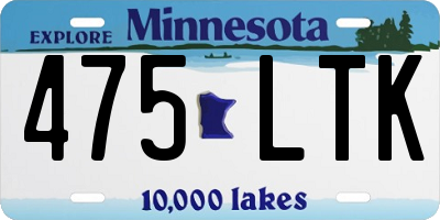 MN license plate 475LTK