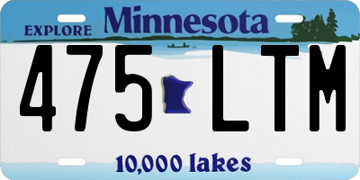 MN license plate 475LTM