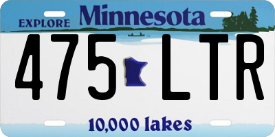 MN license plate 475LTR