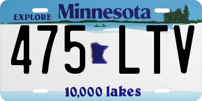 MN license plate 475LTV