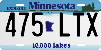 MN license plate 475LTX