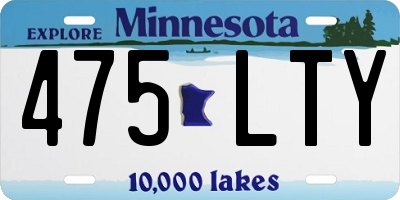 MN license plate 475LTY
