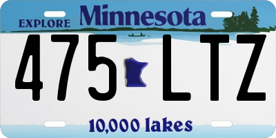 MN license plate 475LTZ