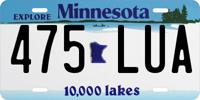 MN license plate 475LUA