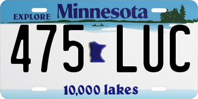 MN license plate 475LUC