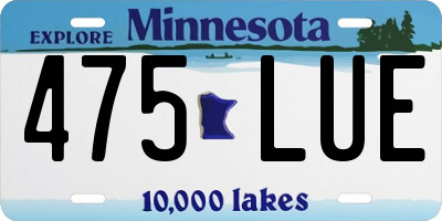 MN license plate 475LUE