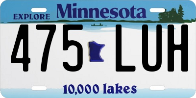 MN license plate 475LUH