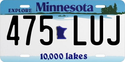 MN license plate 475LUJ